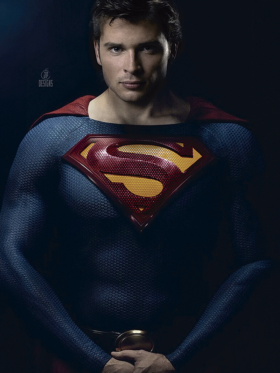 Ilustración de Superman en estilo realista, con traje azul y detalles rojos y amarillos. Ideal para decorar tu hogar o espacio de trabajo.