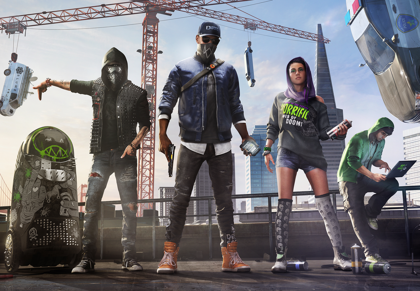 Diseño dinámico inspirado en Watch Dogs, con personajes urbanos y tonos metálicos. Ideal para dar un toque moderno a tu hogar u oficina.