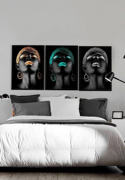 Trio mujeres afro de colores