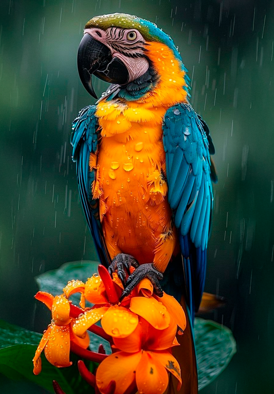 Guacamayo lluvia